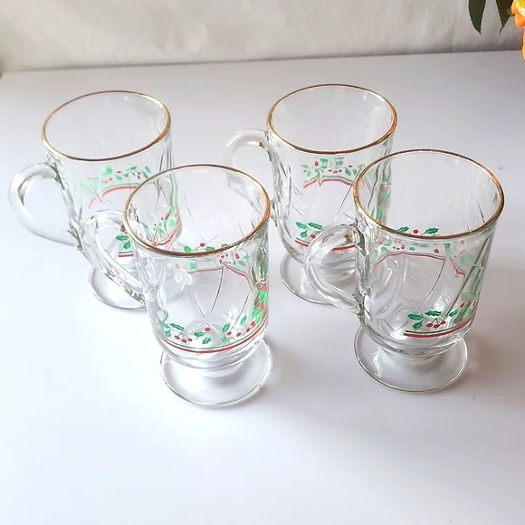 Set of (4) VTG. Arby's Christmas Footed Irish Mugs. - Picture 2 of 8